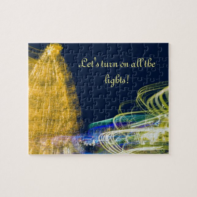Dancing christmas lights  jigsaw puzzle (Horizontal)