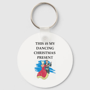 dancing christmas present key ring