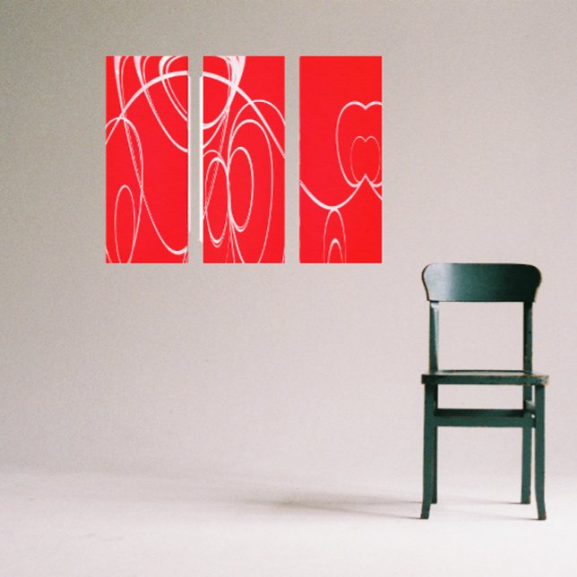 Dancing circles in red and white canvas print (Creator Uploaded)