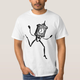 Dancing Clock Cartoon Fantasy Whimsical minimal  T-Shirt