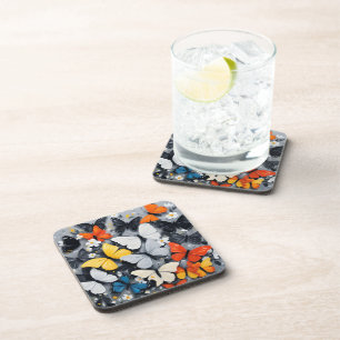 Dancing Colorful Butterfly Acrylic Art, Coaster
