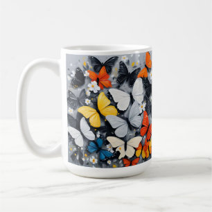 Dancing Colorful Butterfly Acrylic Art, Coffee Mug