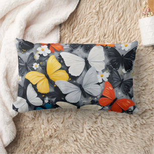 Dancing Colorful Butterfly Acrylic Art, Lumbar Cushion