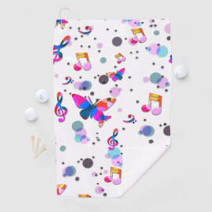Dancing Colourful Music Golf Towel
