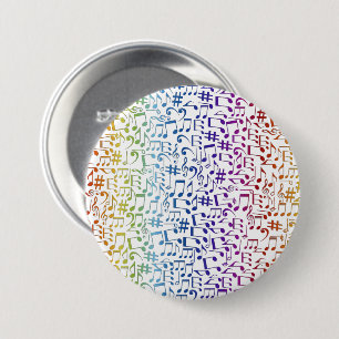 Dancing Colourful Music Notes Musician Music Lover 7.5 Cm Round Badge