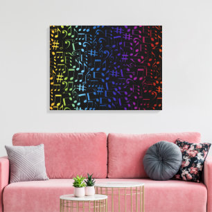 Dancing Colourful Music Notes Musician Music Lover Canvas Print