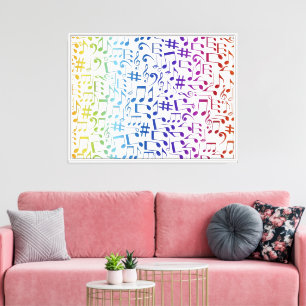 Dancing Colourful Music Notes Musician Music Lover Canvas Print