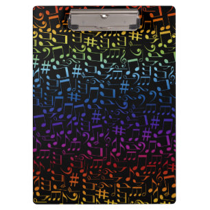 Dancing Colourful Music Notes Musician Music Lover Clipboard