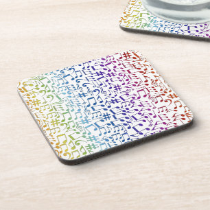 Dancing Colourful Music Notes Musician Music Lover Coaster