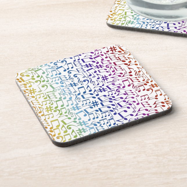 Dancing Colourful Music Notes Musician Music Lover Coaster (Left Side)