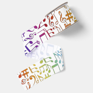 Dancing Colourful Music Notes Musician Music Lover Grosgrain Ribbon
