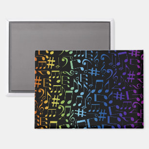 Dancing Colourful Music Notes Musician Music Lover Magnet