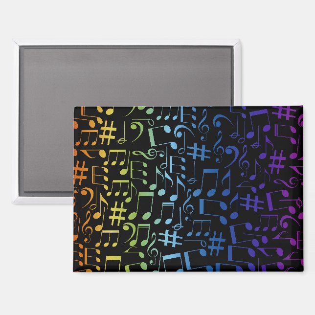 Dancing Colourful Music Notes Musician Music Lover Magnet (Front/Back)