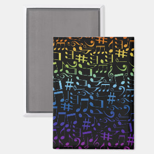 Dancing Colourful Music Notes Musician Music Lover Magnet