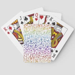 Dancing Colourful Music Notes Musician Music Lover Playing Cards