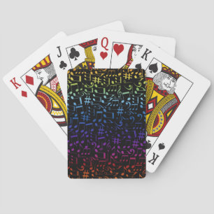 Dancing Colourful Music Notes Musician Music Lover Playing Cards