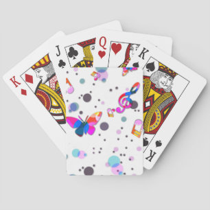 Dancing Colourful Music Playing Cards