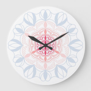 Dancing Colours Abstract Flower  Large Clock
