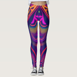dancing colours and lines leggings