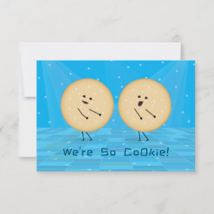 Dancing Cookies Kids Valentines Day Card   Blue