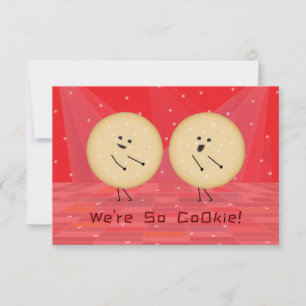 Dancing Cookies Kids Valentines Day Card Red