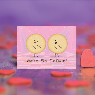 Dancing Cookies Mini Kids Valentines Day Card