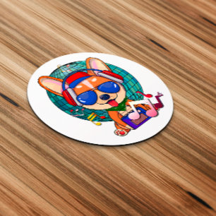 Dancing Corgi Kawaii Cute Classic Round Sticker
