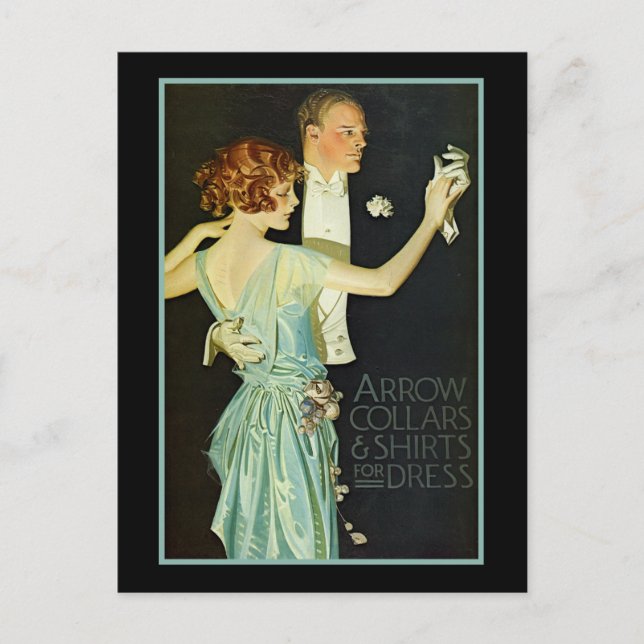 Dancing Couple Arrow Shirt Ad Postcard (Front)
