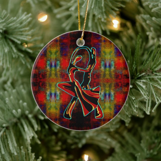 Dancing couple ceramic tree decoration (Tree)