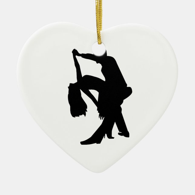Dancing couple ceramic tree decoration (Front)