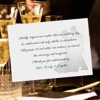 Dancing Couple No Kids Wedding Message Grey