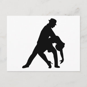 Dancing couple tango postcard