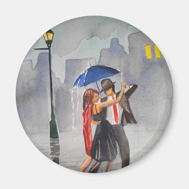 DANCING COUPLE UMBRELLA MAGNET (Front)
