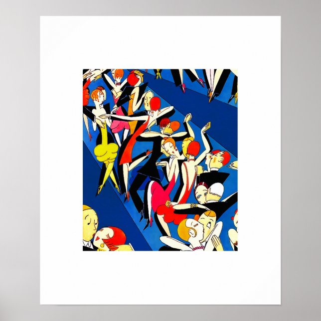 Dancing Couples Vintage Art Deco  Poster (Front)