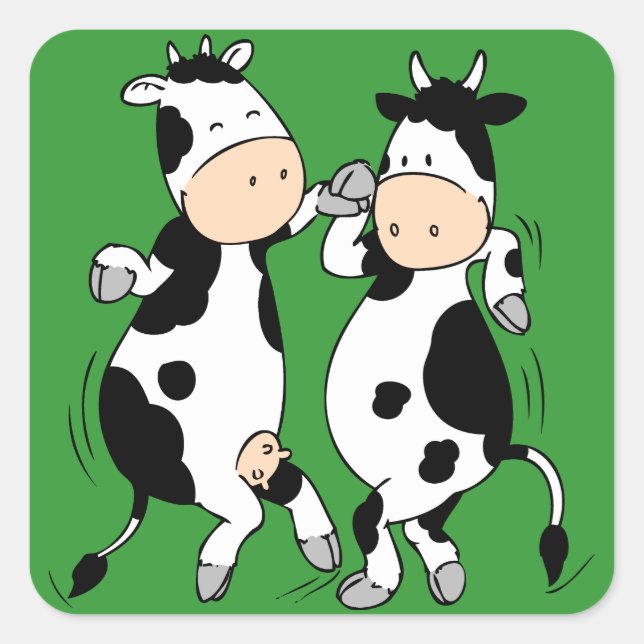 Dancing Cows (mooviestars) Square Sticker (Front)
