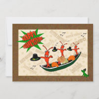 Dancing Crawfish Pilgrims Cajun Happy Thanksgiving