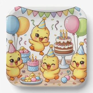 Dancing Cute Ducklings Party Plate
