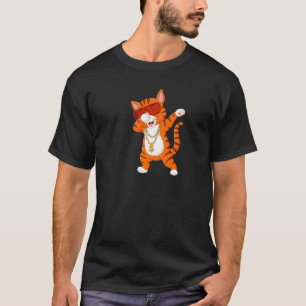 Dancing Dabbing Cat Kitten With Sunglasses Necklac T-Shirt