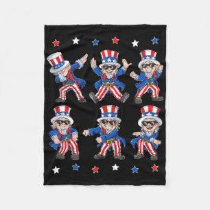 Dancing Dabbing Uncle Sam 4th Of July Boys Girls K Fleece Blanket
