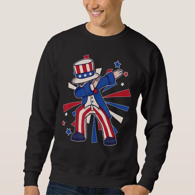 Dancing Dabbing Uncle Sam Dance 4th Of July Patrio Sweatshirt (Front)