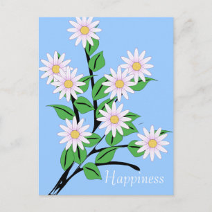 Dancing Daisy Flowers Happiness Postcard