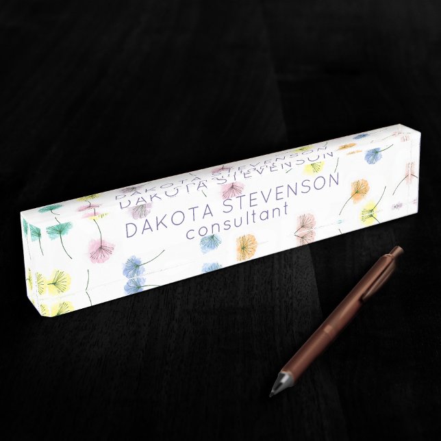 Dancing Dandelions | Watercolor Floral Pattern Nameplate (Creator Uploaded)