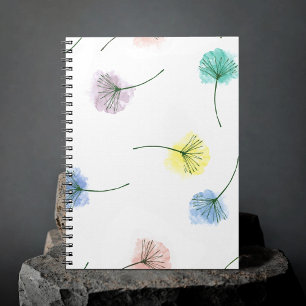 Dancing Dandelions   Watercolor Floral Pattern Notebook