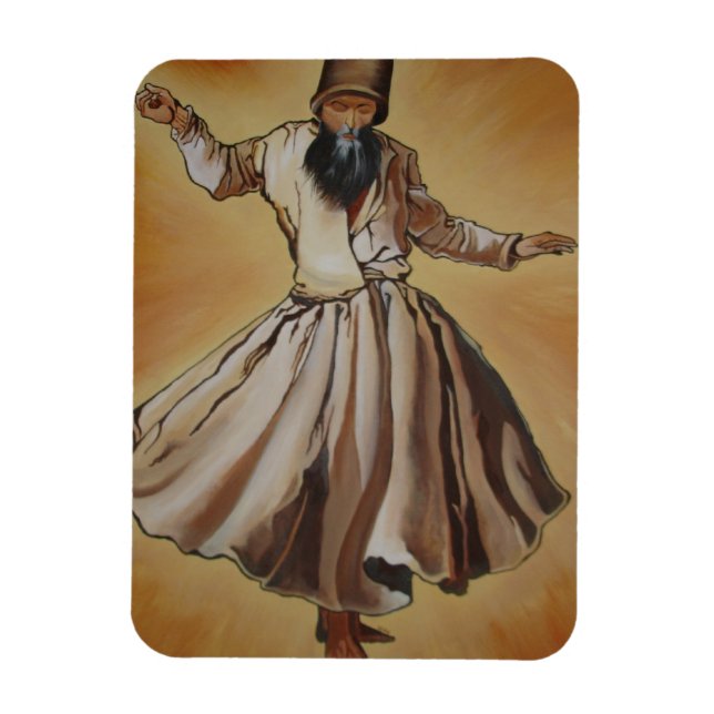 Dancing Dervish Ottoman Dynasty Art Magnet (Vertical)