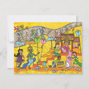 Dancing Devas - Apsara Cartoon Postcard