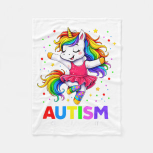 Dancing Different Beat Unicorn Autism Awareness Fleece Blanket