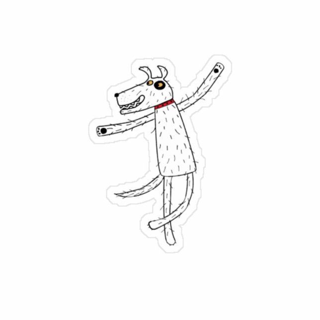 Dancing Dog Sticker (Fun dancing dog cartoon sticker)