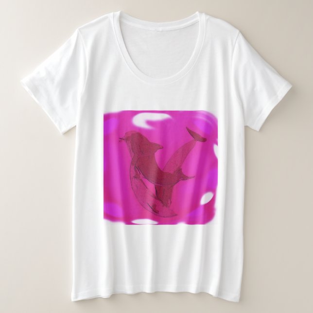 Dancing dolphins trendy animal plus size T-Shirt (Design Front)