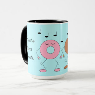 Dancing Donuts Light Blue Mug