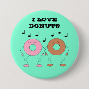 Dancing Doughnuts Mint Green 7.5 Cm Round Badge